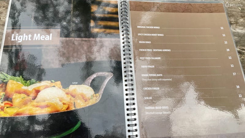Menu cafe di Bandung