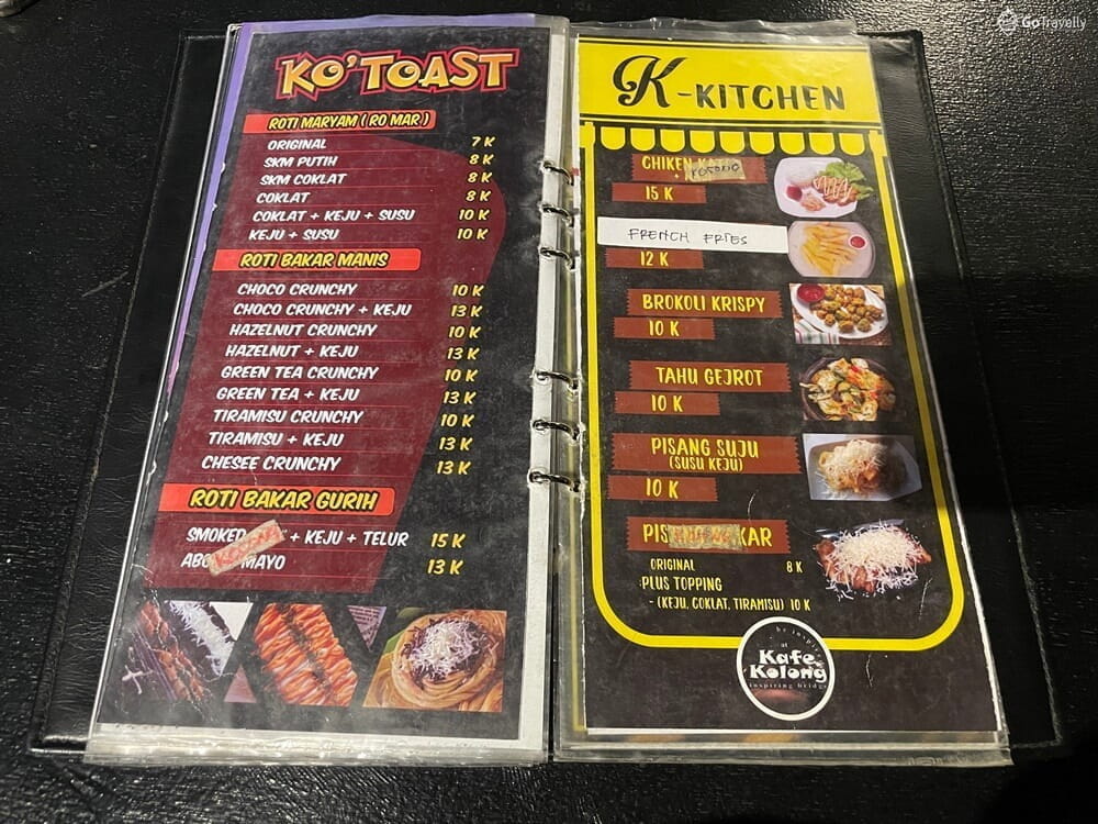 Menu Makanan enak di Kafe Kolong