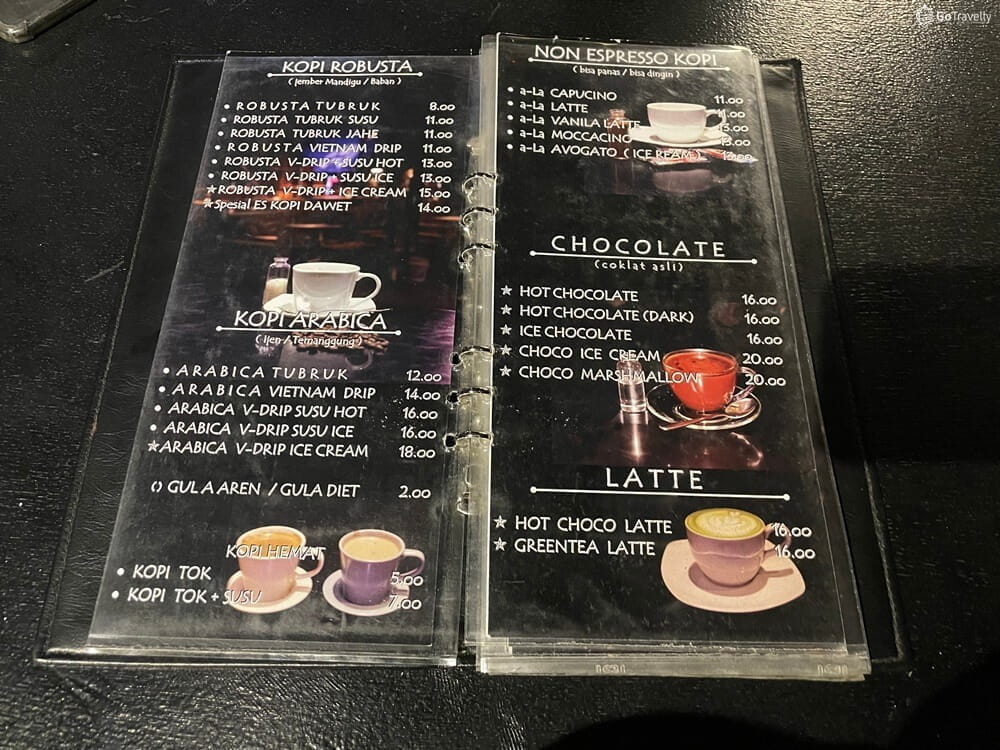 Menu Kafe Kolong