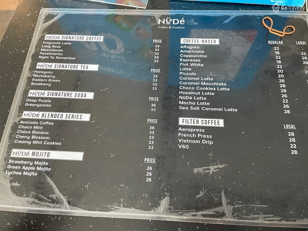 menu Nude Coffee & Cookies