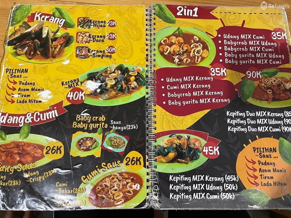 menu Seafood 86