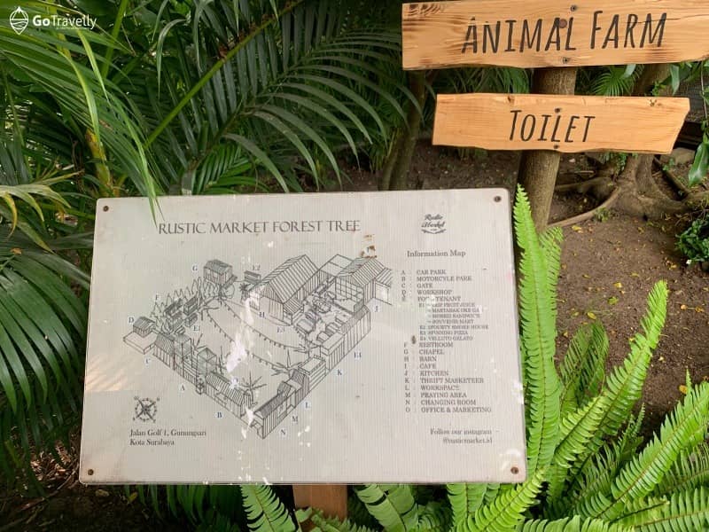 denah lokasi rustic market forest tree